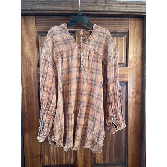 Free people One Of the boys oversized plaid button-down shirt - Picture 9 of 9
